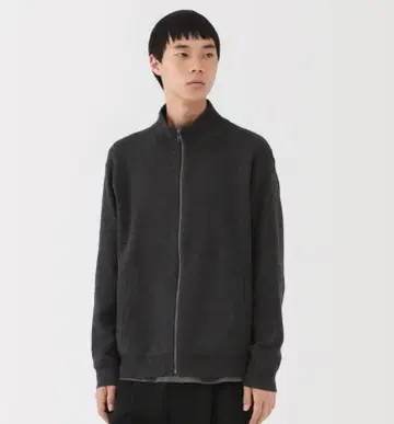 신사 워셔블 밀라노 리브 편직 풀 집업 가디건 신사 S 다크 그레이