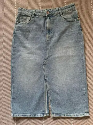 ZARA 앞뒤 슬릿 데님 스커트 L 사이즈