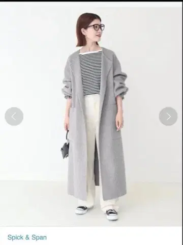 스픽 앤 스팬 볼륨 슬리브 노카라 리버 코트 그레이