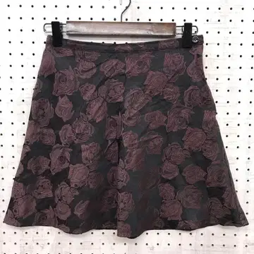 Italy제 레트로 엘레강트 페미닌 시크 구제 의류 로즈 패턴 스커트