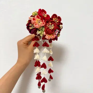 성인식 머리 장식 일본 정통 의상 소품