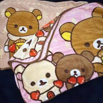 리락쿠마 플리스 담요 약 70cm x 50cm 4개 증정품 포함
