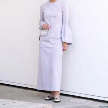 마메쿠로구치 볼륨 슬리브 코튼 저지 드레스