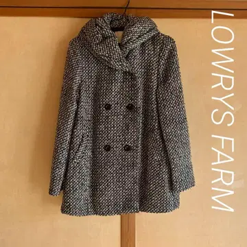 LOWRYS FARM 후드 부착 코트 트위드