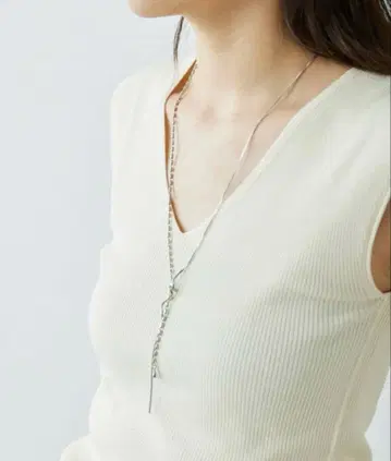 다용도! 개럴개런트 롱 목걸이 실버 스파이럴 라리에타