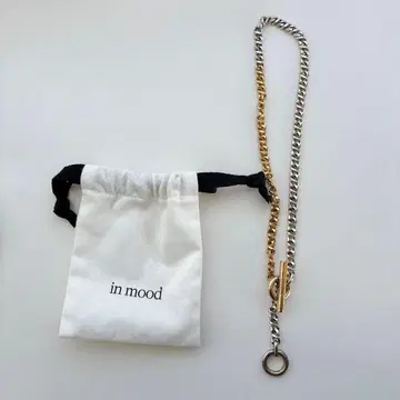 in mood 콤비 컬러 체인 목걸이