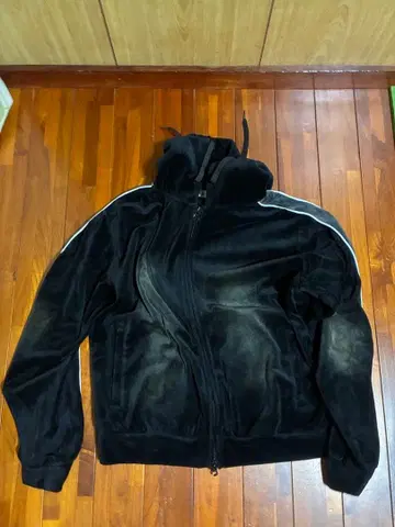 tk 블랙 후드 부착 자켓 L