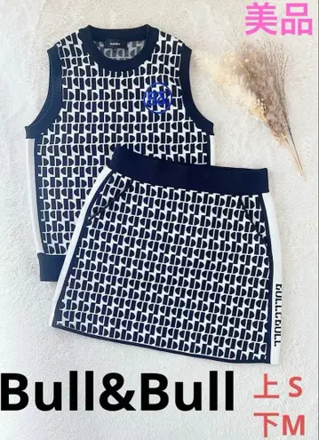 Bull&Bull 여성용 골프 셋업 기하학 패턴 블랙 화이트