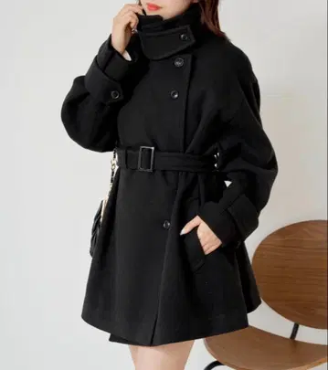 chico 스탠드 미들 기장 오버코트