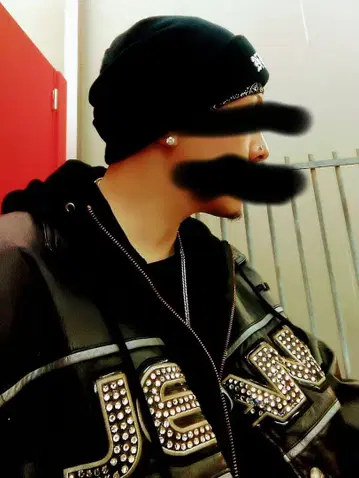 초레어 fubu 스터드 부착 천연 가죽 자켓 hip hopBBOY