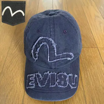 Evisu 다크 퍼플 데님 야구 모자