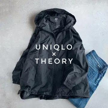 유니클로 Theory XL 콜라보 블랙 나일론 후드티