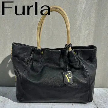 훌라 블랙 가죽 토트백