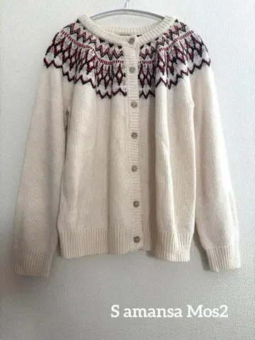 사만사 모스모스 SM2 노르딕 무늬 니트 가디건 M