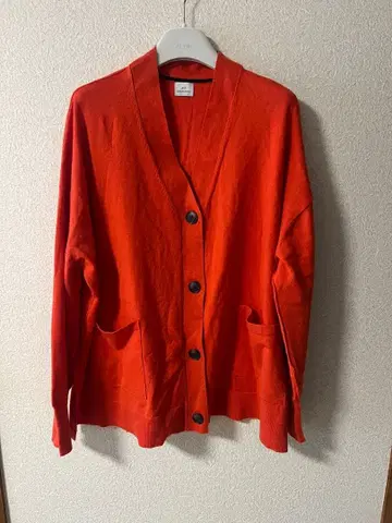 GREEN LABEL RELAXING 오렌지 레드 가디건