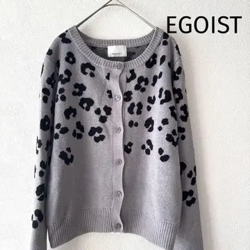 [ 대인기 모델 ] 에고이스트 코튼 블렌드 레오파드 무늬 니트 가디건