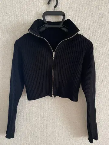 SNIDEL 프론트 지퍼 니트 프로 오버