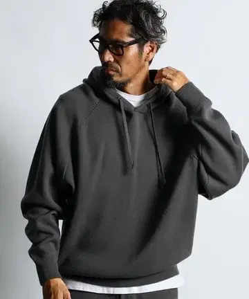 다퍼 밀라노 리브 니트 풀오버 후드티 L