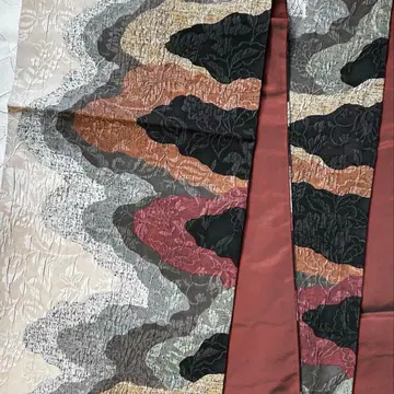 후쿠로 오비 더스티 컬러 구름 같은 패턴