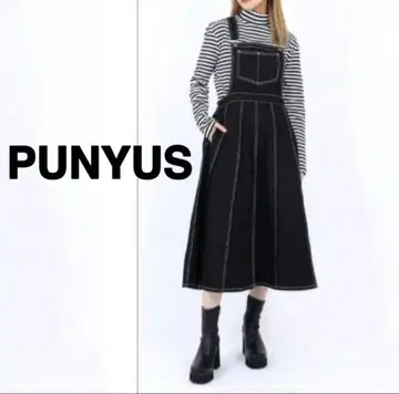 [ 새상품 ] 푸뉴즈 punyus 스티치 플리츠 점프 스커트