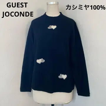 새상품급 guest joconde 캐시미어 100% 스팽글 하트 니트