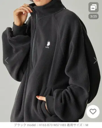 U.S POLO.ASSN 블랙 플리스 자켓 L 사이즈