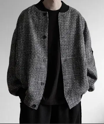 [ RUUBON ] 트위드 벌룬 MA-1 블루종