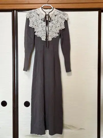 [snidel] 자수 칼라 도킹 원피스