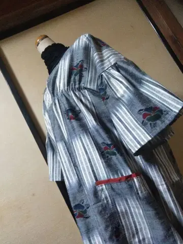 기모노 리메이크 그림 무늬 명주 원피스 특가