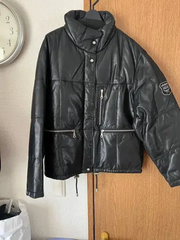 MCM 패딩 가죽 자켓 블랙