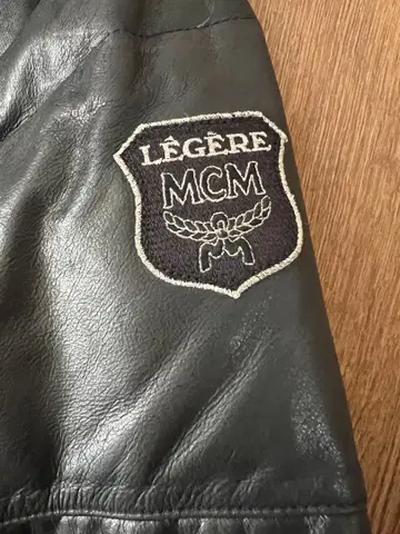 MCM 패딩 가죽 자켓 블루종 블랙