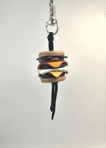 가죽 공예 치즈 x 3 (체더/화이트/프로세스) 햄버거 키링