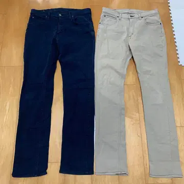 Lee TK 팬츠 다크 블루 & 베이지 세트 33인치 (밑단 손질 없음)