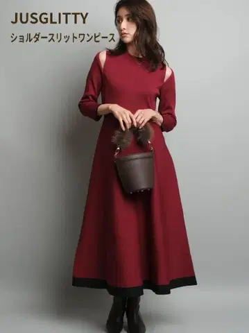 새상품 저스길리티 미카 씨 콜라보 숄더 슬릿 레이디 원피스