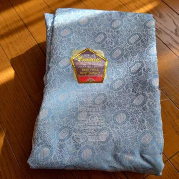 인도 사리 (새상품, 미사용) 파란색 꽃무늬 실크 터치 원단