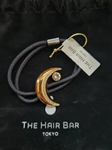 콜레트 마루프 메탈 크레센트 포니 라지 위드 크리스탈 골드