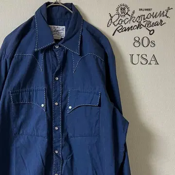 80s ROCK MOUNT (락마운트) 웨스턴 셔츠/네이비