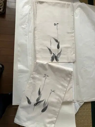 젠마이 실크 생 성색 이중 기모노