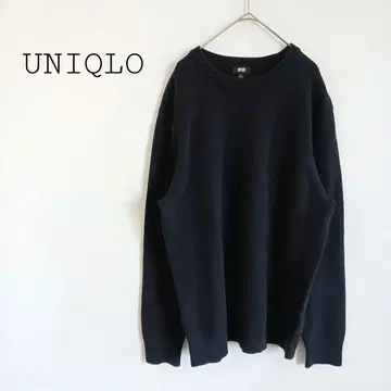 유니클로 빅 사이즈 워셔블 밀라노 리브 크루넥 스웨터 블랙 XL
