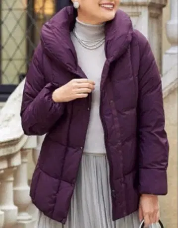 CHARLE 퍼플 다운 코트 EL902