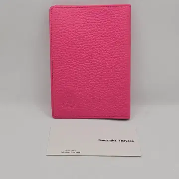 사만다 타바사 가죽 여권 케이스 선명한 핑크 새상품급