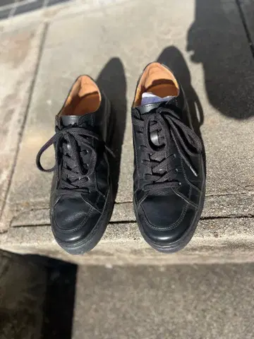 [MORAL CODE] 가죽 스니커즈 남성용 비즈니스 천연 가죽 블랙