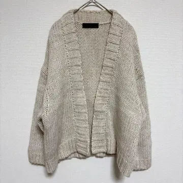 UNFILO 앙피로 알파카 혼방 굵은 로우 게이지 가디건 자유구