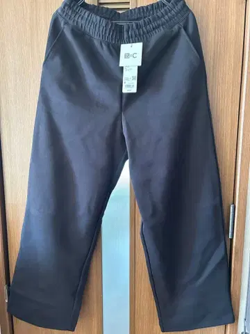 유니클로 시 맨투맨 와이드 팬츠 블랙 M 새상품