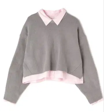 크롭 니트 & 셔츠 세트 NATURAL BEAUTY BASIC