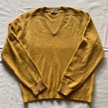 프링글 100% 캐시미어 V넥 스웨터 머스타드 38