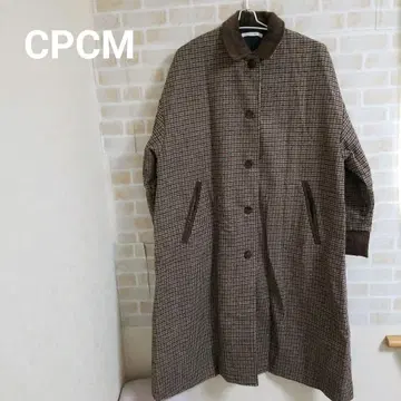 CPCM 체크 롱 코트