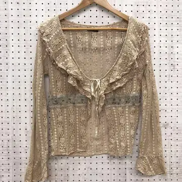 로맨틱 보헤미안 구제 의류 비즈 자수 오간자 절개 전체 레이스 볼레로