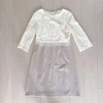 아나이 아이보리 레이스 무릎 기장 원피스 M 사이즈