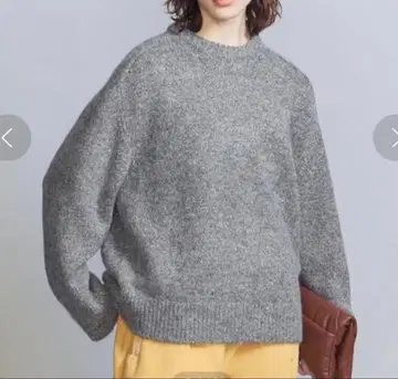 [새상품] BEAUTY&YOUTH 모헤어 블렌드 라메 니트 풀오버 그레이
